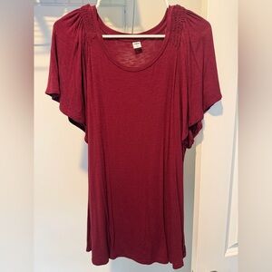Old Navy Rich Burgundy Short Sleeve Top